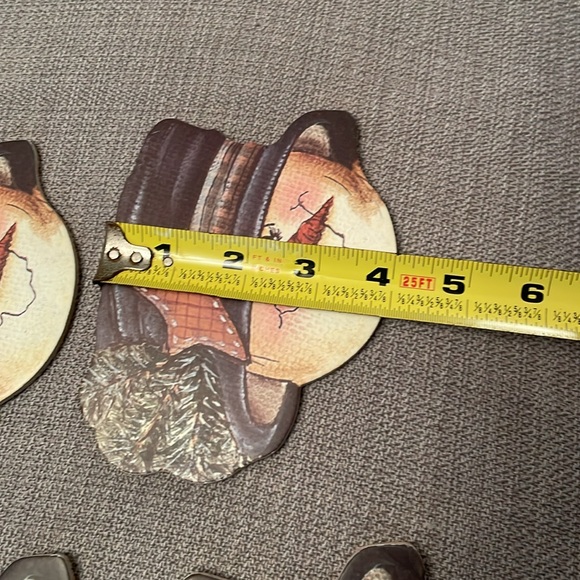 Snowmen Coaster Set of 4 with Metal Star Holder Winter Christmas - Picture 6 of 11